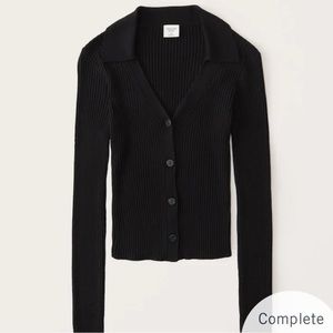Abercrombie Elevated Knit Button-Through Polo Short Cardigan